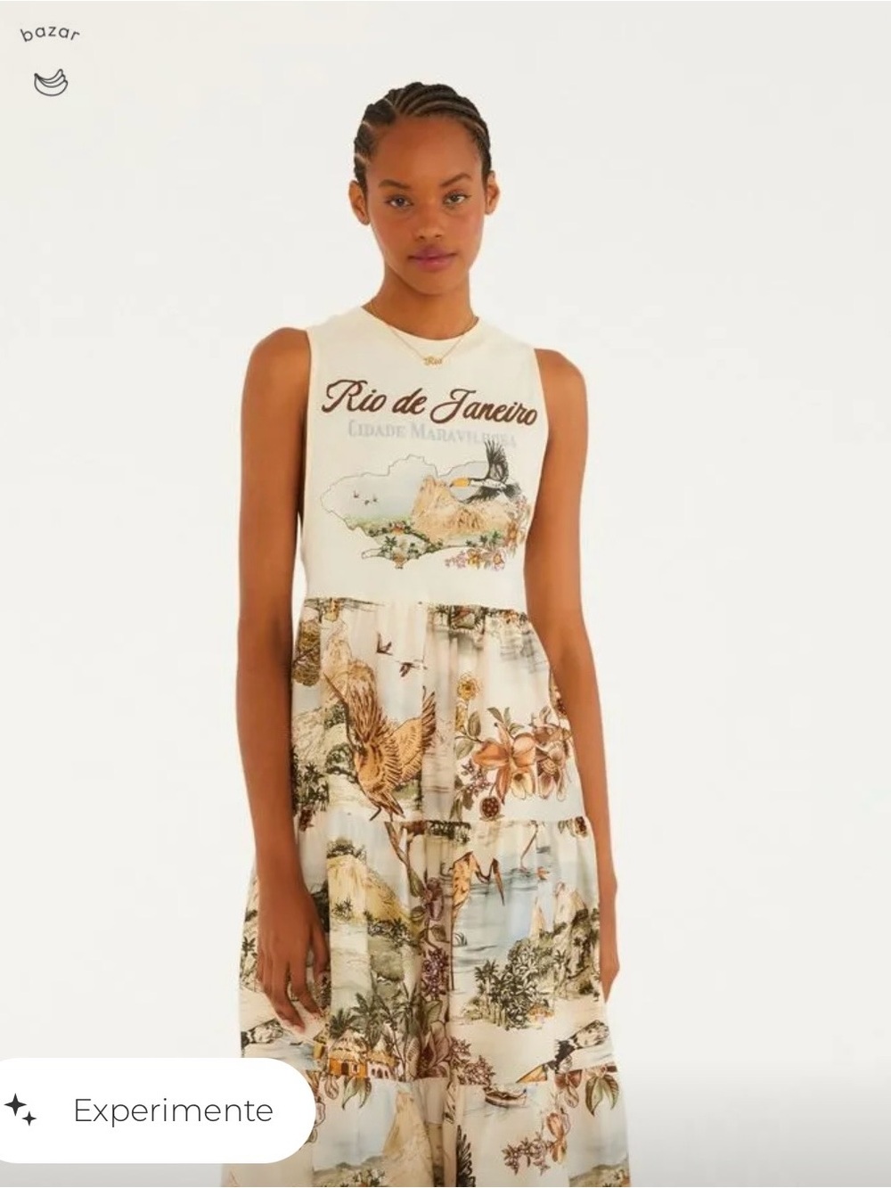 FARM Rio Cream & Multicolor Scenic Print Maxi Dress - Picture 4 of 5